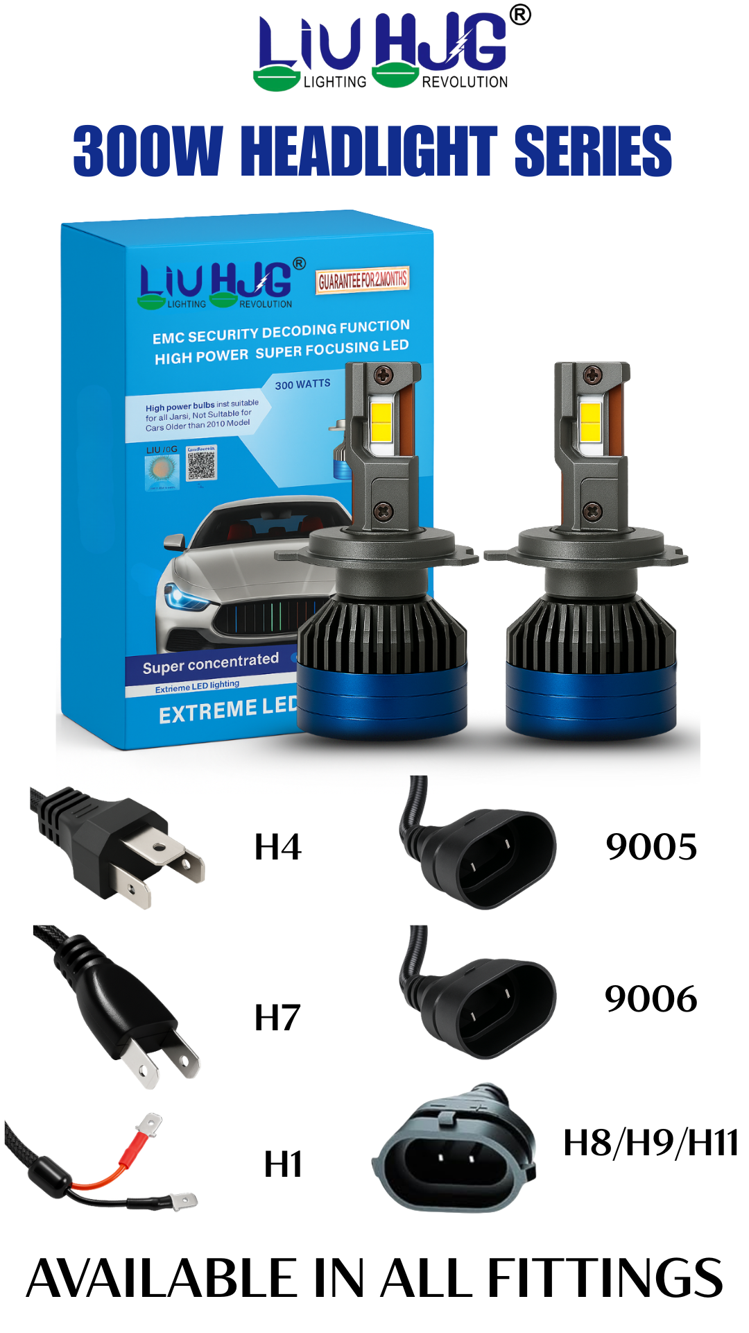 LIU HJG 300 Watts LED Headlight Bulb Series