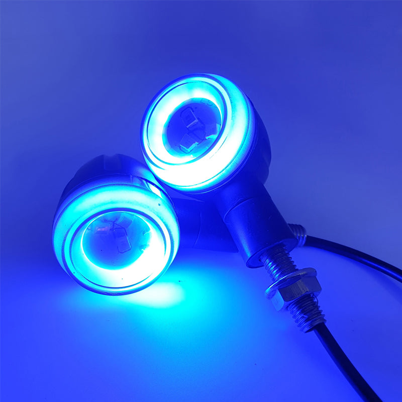 LED Running Light DRL Bike Turn Signal Indicator Lamp Universal for Motorbikes -(Pack of 2) (Yellow-Red-Blue)