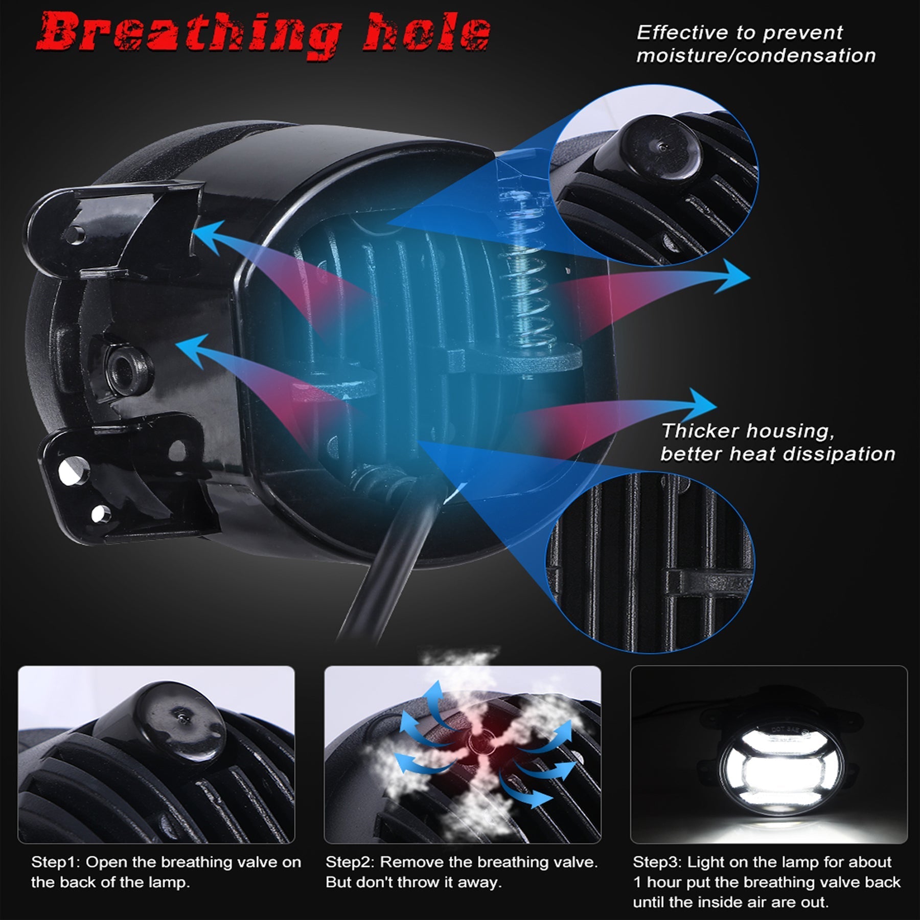 AUTOPOWERZ 60w 4 Inch White Color Off Road Car/Jeep Fog Light Motorcycle,12V-80V Spot Beam Led Fog/driving Lights