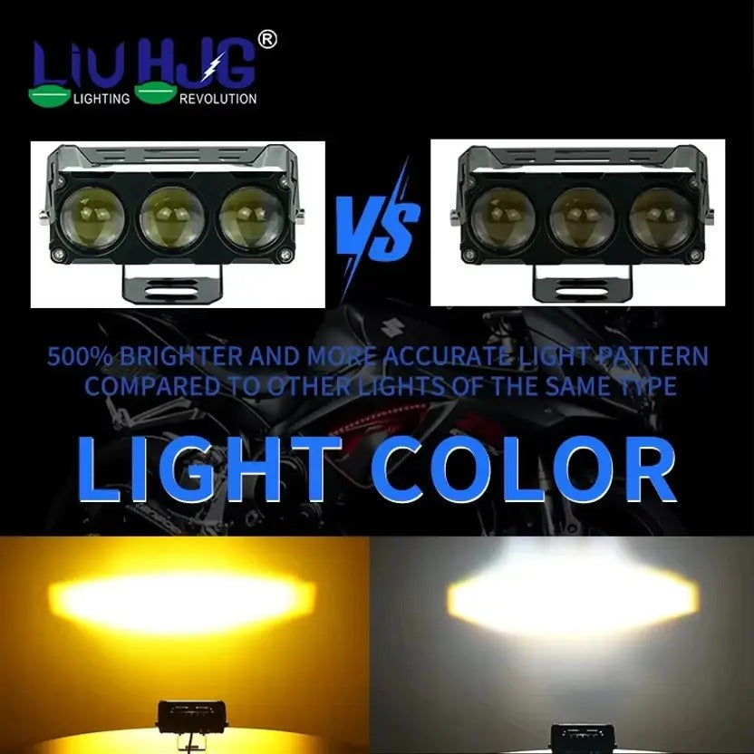 liu hjg official website, LIU HJG 3 Lens Fog Light, Yellow White Fog Light, Steady & Flashing Fog Light, - High Power Motorcycle Fog Light, Car Truck Fog Light, Dual Mode Fog Light, - 2000 Lumens Fog Light