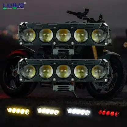 iuhjg, 5 lens fog light, devil eye fog light, yellow white fog light, steady flashing fog light, high visibility fog light, motorcycle fog light, car fog light, waterproof fog light, durable fog light, stylish vehicle lighting