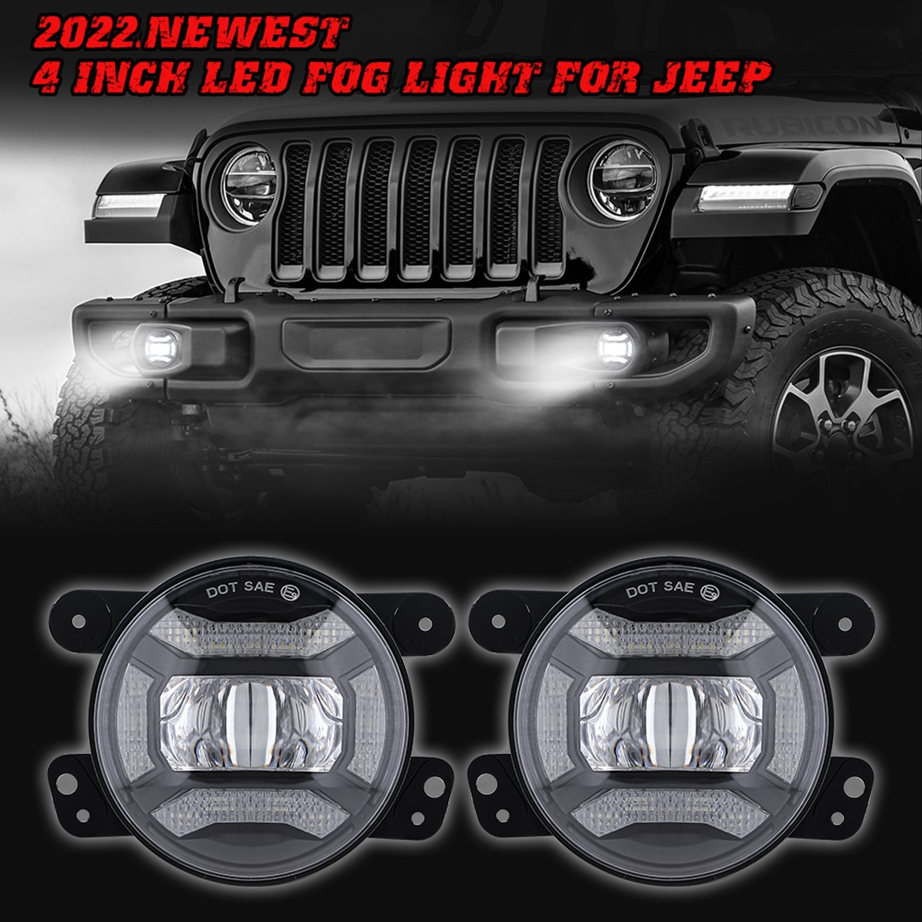 AUTOPOWERZ 60w 4 Inch White Color Off Road Car/Jeep Fog Light Motorcycle,12V-80V Spot Beam Led Fog/driving Lights