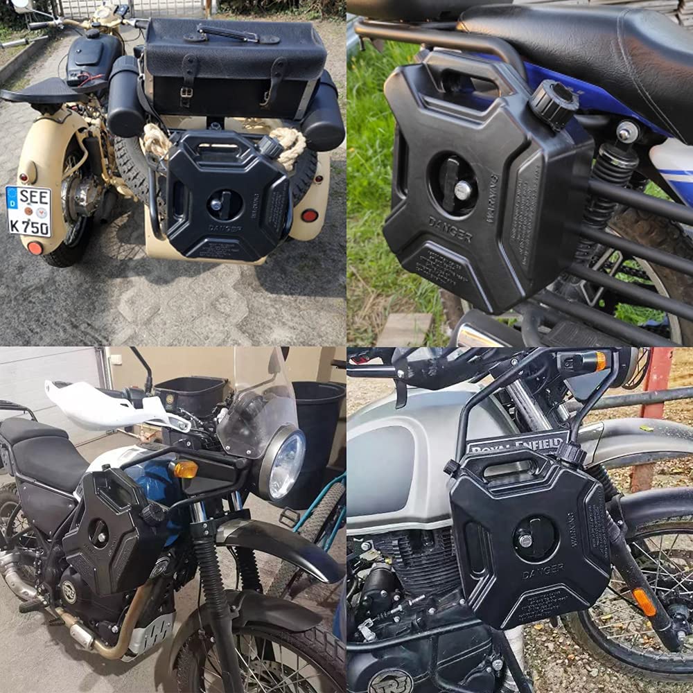 AUTOPOWERZ 1.3 Gallon with Mounting Bracket and Lock,5L Oil Petrol Storage Cans Spare Emergency Backup Tanks, for SUV Motorcycle ATV Gas Can(Black)