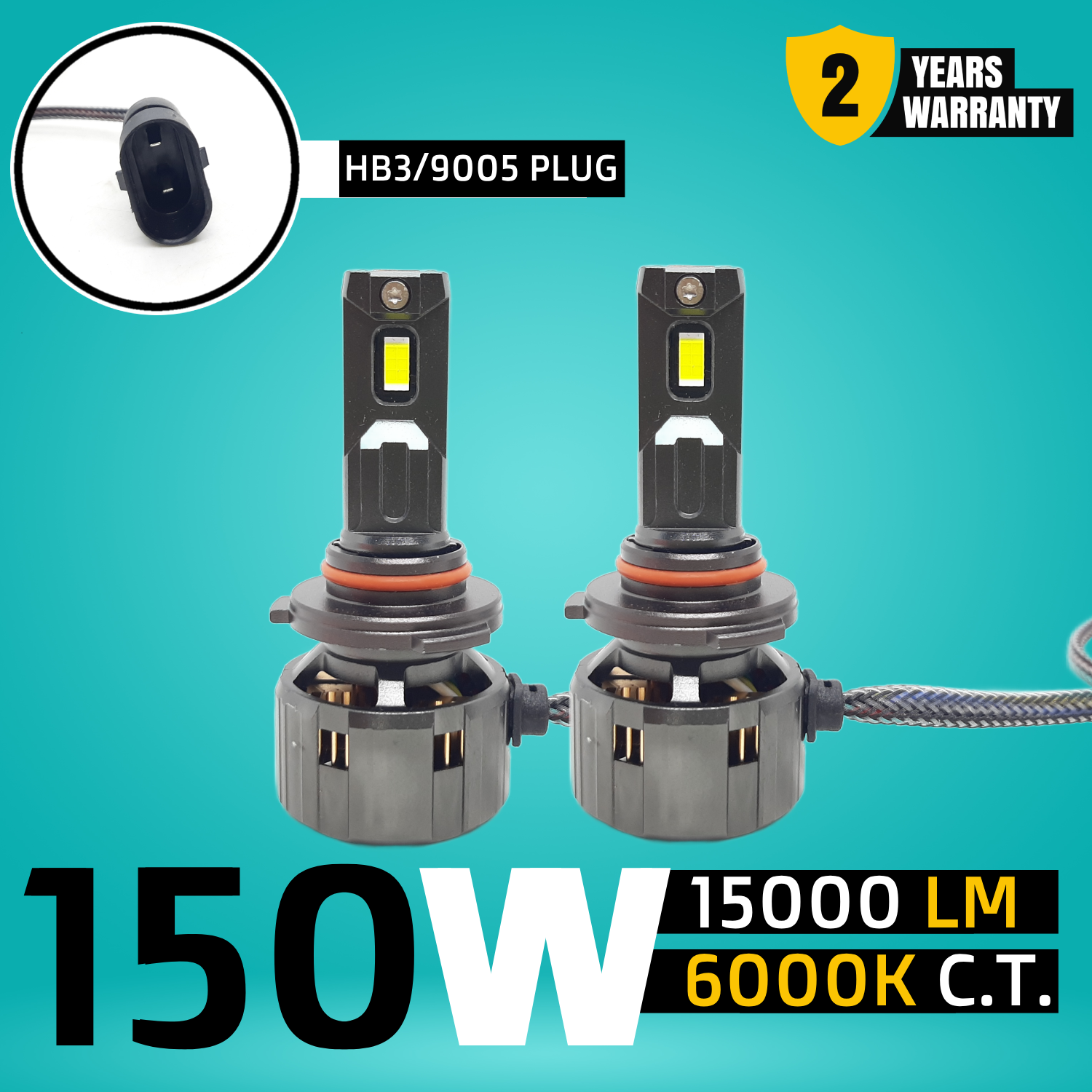 KI KARRY 150W White Car LED Headlight Bulb DC 9V-30V with 24 Month Warranty (H4, H7, 9005, 9006, H8/H9/H11, 880, 9012)