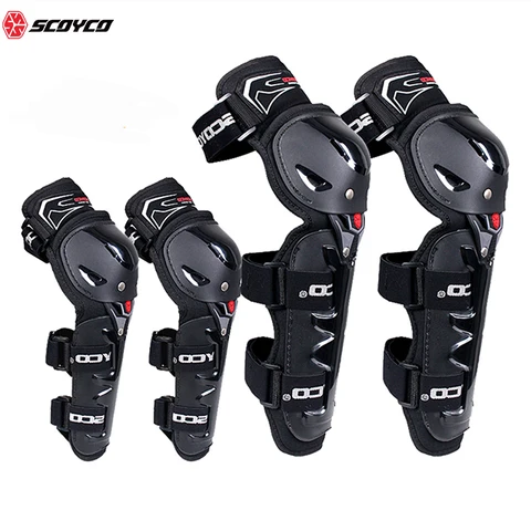 Knee and Elbow Guards for Motocross and Riding 4in1, Motorcycle Kneepads and Elbow-Pads Black