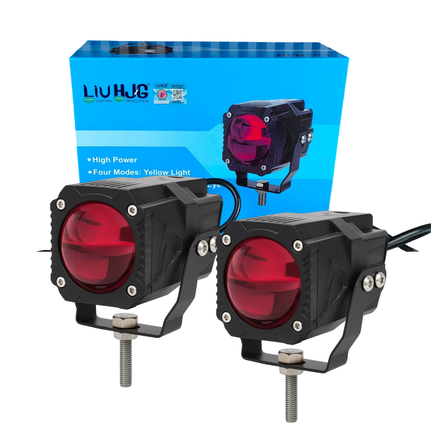 LIU HJG Gorilla Fog Light, dual lens projector fog light, 120W LED driving fog lamps, white yellow fog light for cars and bikes, red DRL mode fog light, ultra-wide beam projector light, universal fit fog lamp for motorcycles and cars, waterproof LED fog lights for Thar, Jeep, SUV, bike fog light with dual intensity beam, high brightness projector fog light, off-road LED fog lights, gorilla projector fog light for Royal Enfield, LIU HJG dual color fog light, vehicle front auxiliary lights, automotive LED fog