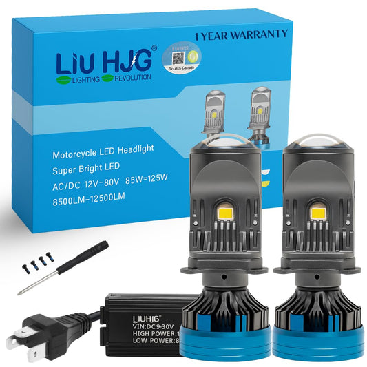 LIU HJG M01U H4 250W pure white lens headlight bulb - front view