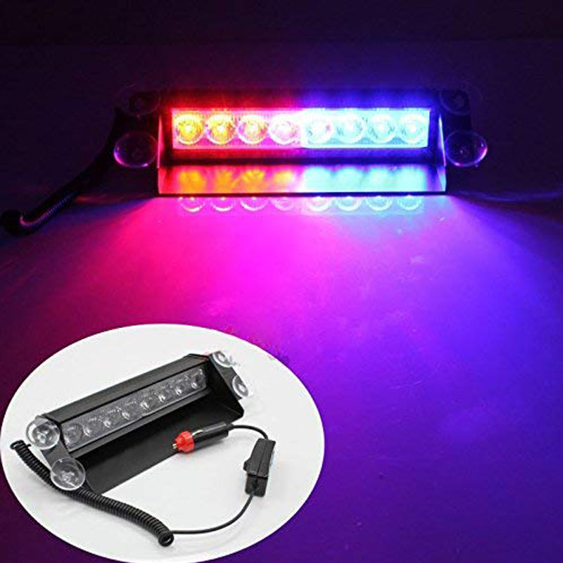 Car Dash Strobe Flash Warning Light Police Car Styling Lamp with Suction Cups for Interior, Roof and Windshield(Red and Blue)5