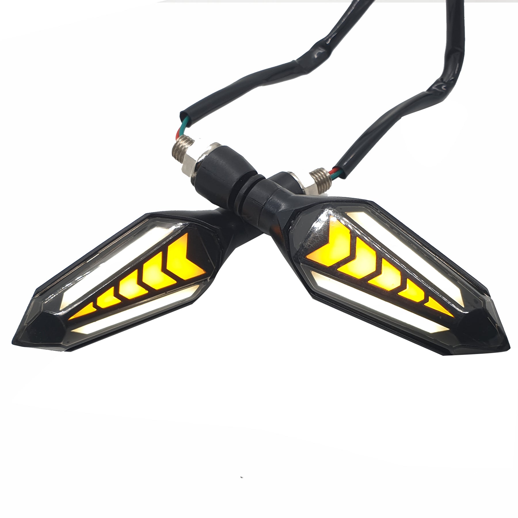 Universal Bike Running Indicator Light Turn Signal Pack of 2 Yellow