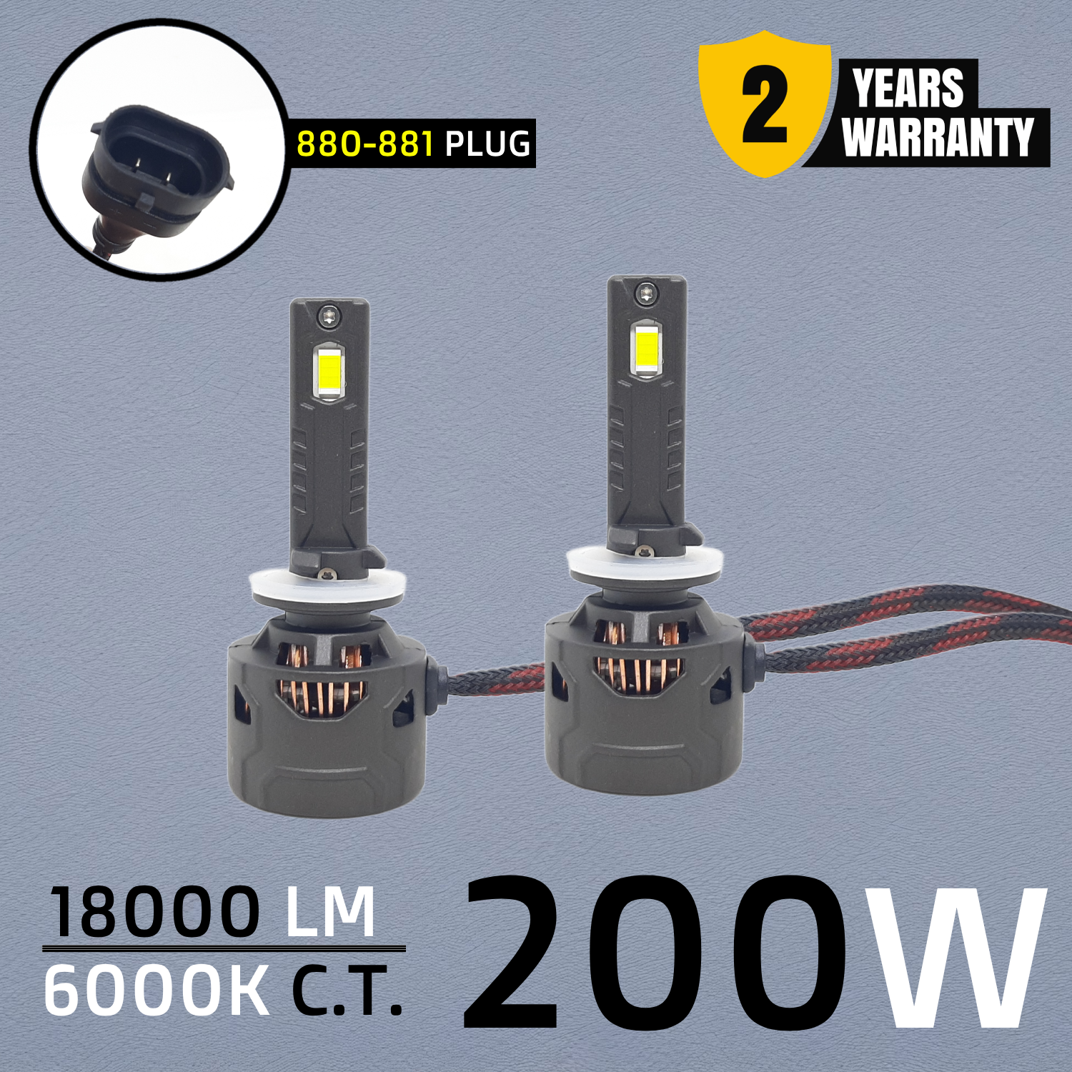 KI KARRY 200W White Car LED Headlight Bulb DC 9V-30V with 24 Month Warranty (H4, H7, 9005, 9006, H8/H9/H11)