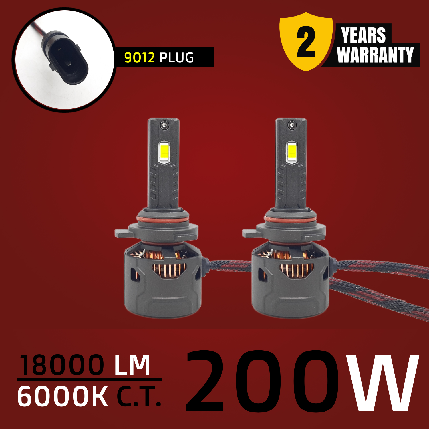 KI KARRY 200W White Car LED Headlight Bulb DC 9V-30V with 24 Month Warranty (H4, H7, 9005, 9006, H8/H9/H11)