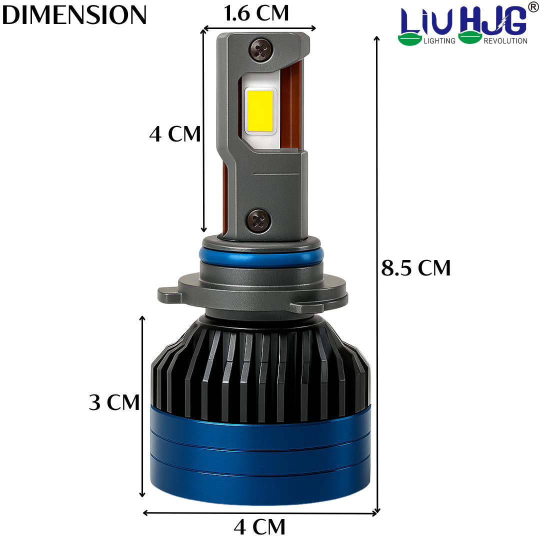 LIU HJG LED 9005 Headlight Bulb Waterproof & Dustproof Heat Dissipation 300W (150W Each) 12V DC Power Universal Fit For All Bikes & Cars Model (Pack of 2)