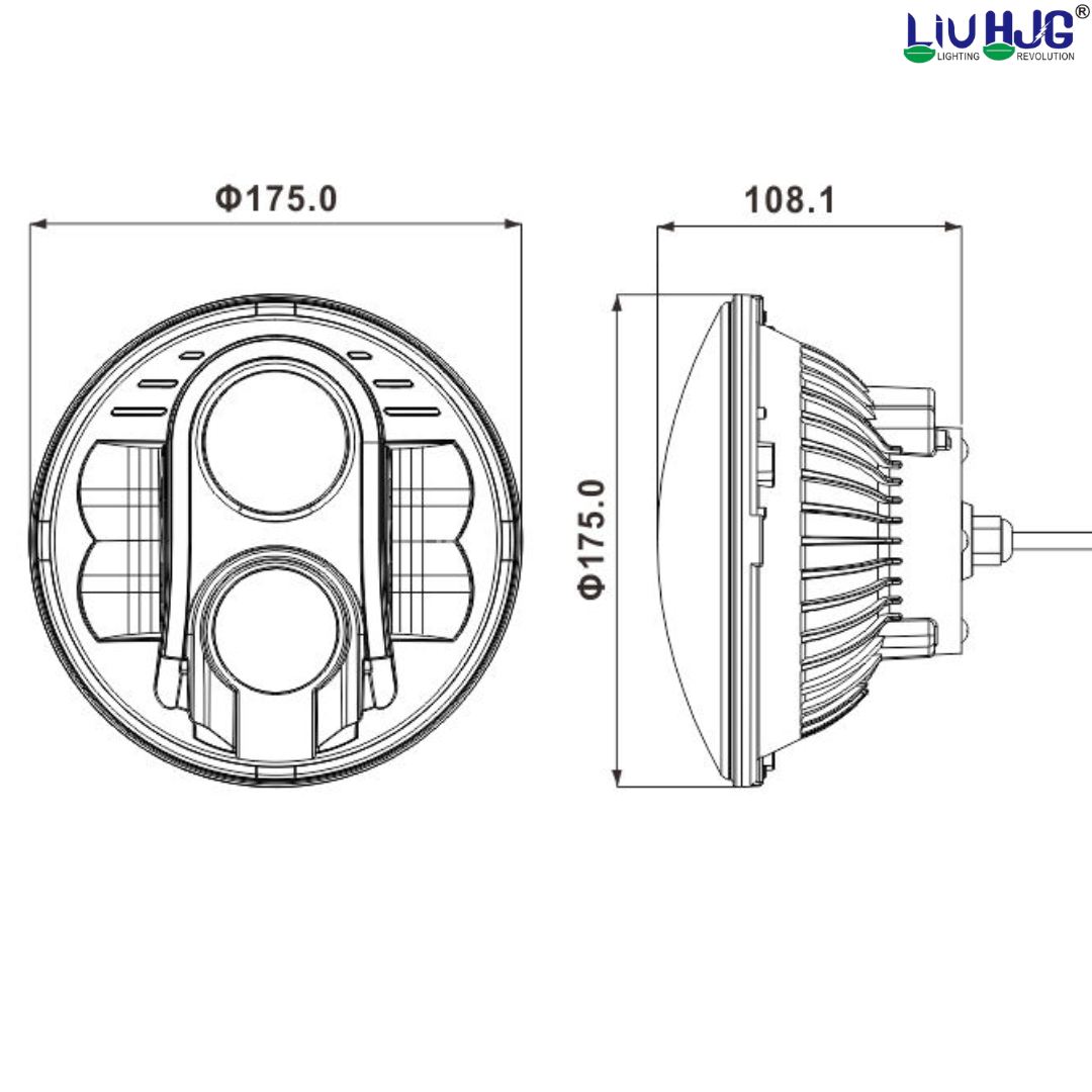 7 inch U Shape Round Headlight