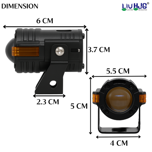 LIU HJG S-82 LED fog light, 80W bike fog light, 80W car fog light, yellow white LED fog lamp, red devil eye fog light, universal mini driving light, dual color fog light for bike, dual color fog light for car, high power 80W fog light, LIU HJG devil eye mini light