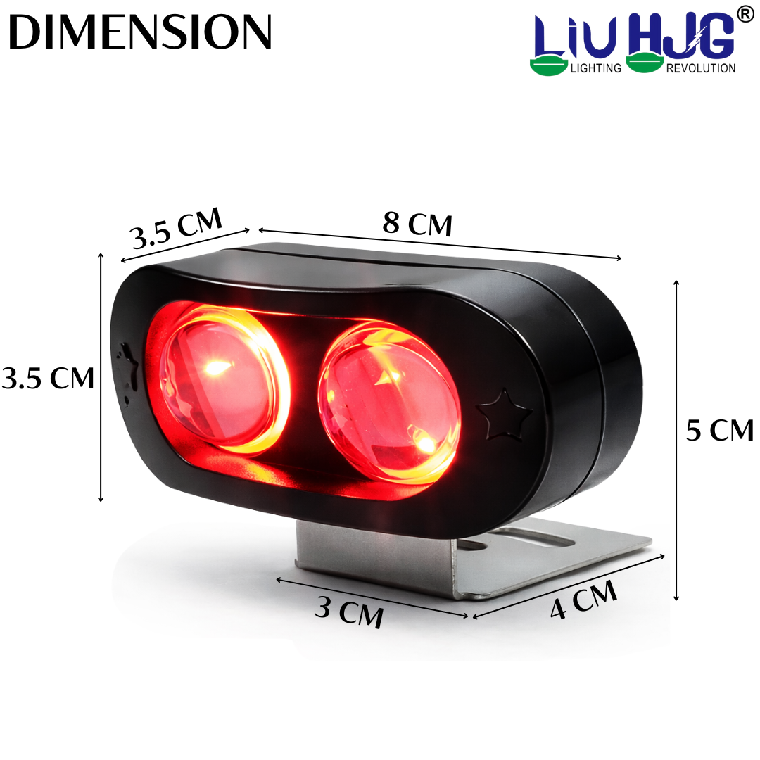 AUTOPOWERZ 2 Lens Fog Light Waterproof & Dustproof High Brightness 30W 12V DC Power Yellow+White Flashing, Red Devil Eye Light Reflection Universal fit for All Bikes & Cars (Pack of 1 Set)