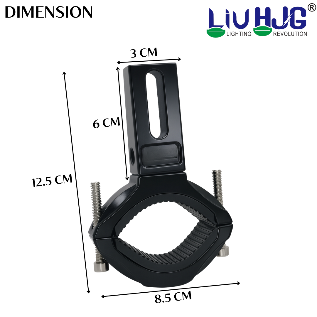 LIU HJG Fog Lamp Clamps with Non Slip Rubber & Installation Tools Adjustable Brackets Heavy Duty Clamps Rustproof Universal fit for all Motorcycle, Car Jeep, SUV & Others Vehicle (Pack of 1 Set)