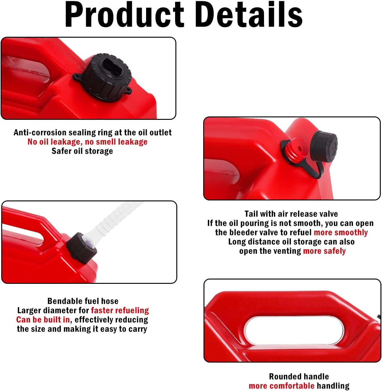 AUTOPOWERZ 1.3 Gallon with Mounting Bracket and Lock,5L Oil Petrol Sto