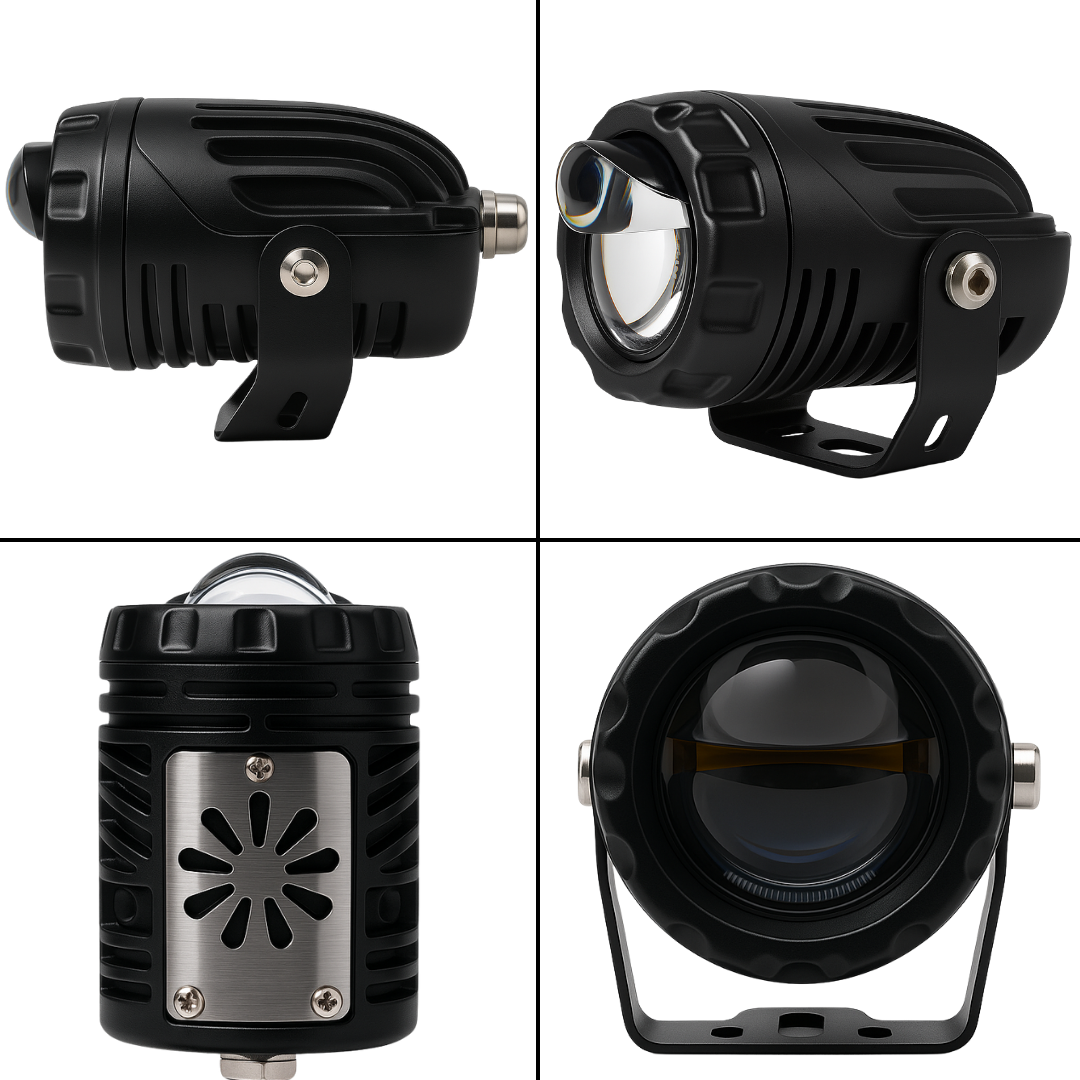 AUTOPOWER KI S13 Dual Lens Projector Fog Lamp Ultra Bright LEDs Waterproof & Dustproof Fog Lamp 50W 12V DC Power Yellow White Light Reflection Universal fit for all Bikes & Cars (Pack of 1)