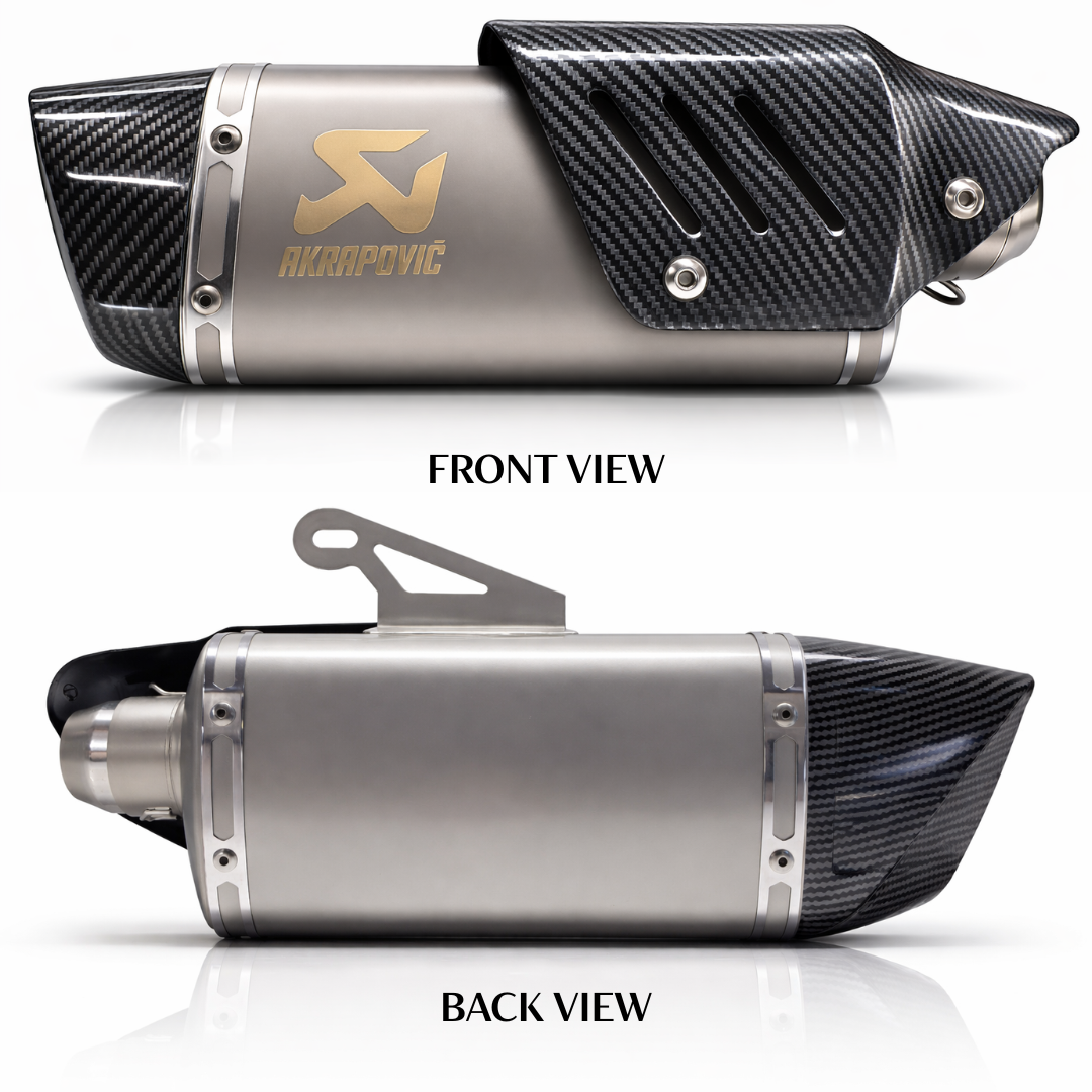 AUTOPOWERZ Silver Carbon Finish Triangle Long Motorcycle Exhaust Silencer, Noise Control, Secure Pipe Connection Universal Fitment Premium Sports Bike Silencer (Pack of 1)