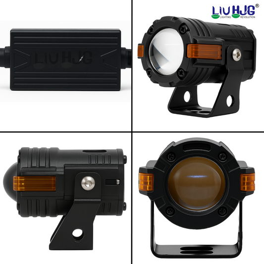 LIU HJG S-82 LED fog light, 80W bike fog light, 80W car fog light, yellow white LED fog lamp, red devil eye fog light, universal mini driving light, dual color fog light for bike, dual color fog light for car, high power 80W fog light, LIU HJG devil eye mini light