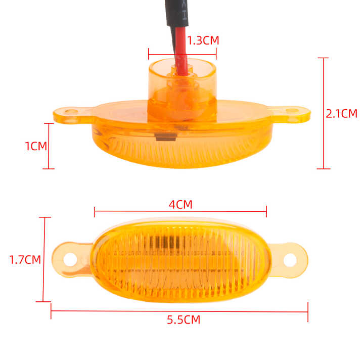 AUTOPOWERZ® 4PC LED Grille Lights Amber Yellow Grill Led with Fuse Adapter Wiring Harness Kit (4PCS Amber Shell with Amber Light) Compatible with All Cars