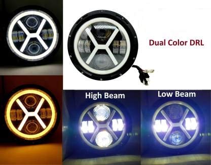 7 Inch LED Headlight for Bikes Dual Color with DRL