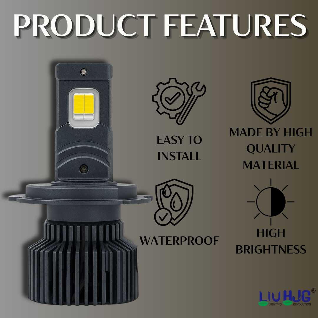 LIU HJG LED headlight bulb, 70W bike headlight, 70W car LED headlight, H4 plug LED bulb, 5000LM LED headlight, 7000LM bike headlight, AC/DC 12V-80V LED light, white LED headlight for bike, white LED car headlight, high brightness LED headlight