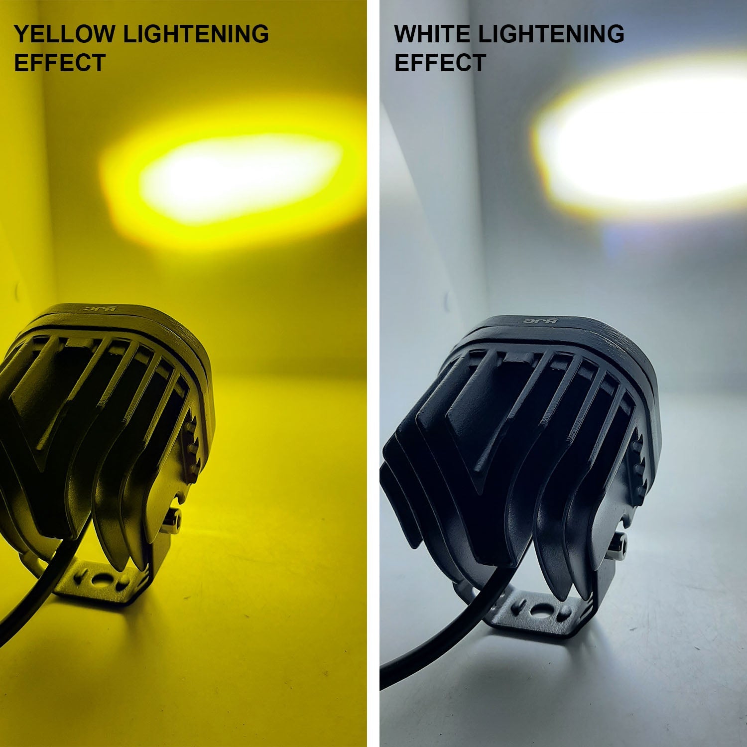 LIU HJG 80W Yellow-White Super Bright LED fog light for Bike/Car and SUV, 4 LED DRIVING LAMP with low/high beam (Pack of 2Pcs With Clamp)