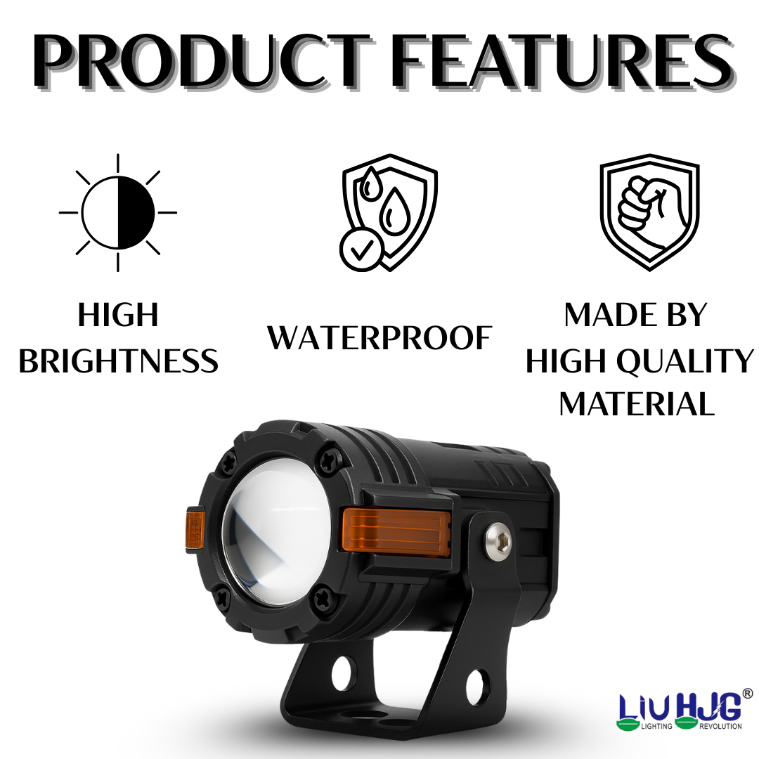 LIU HJG S-82 LED fog light, 80W bike fog light, 80W car fog light, yellow white LED fog lamp, red devil eye fog light, universal mini driving light, dual color fog light for bike, dual color fog light for car, high power 80W fog light, LIU HJG devil eye mini light