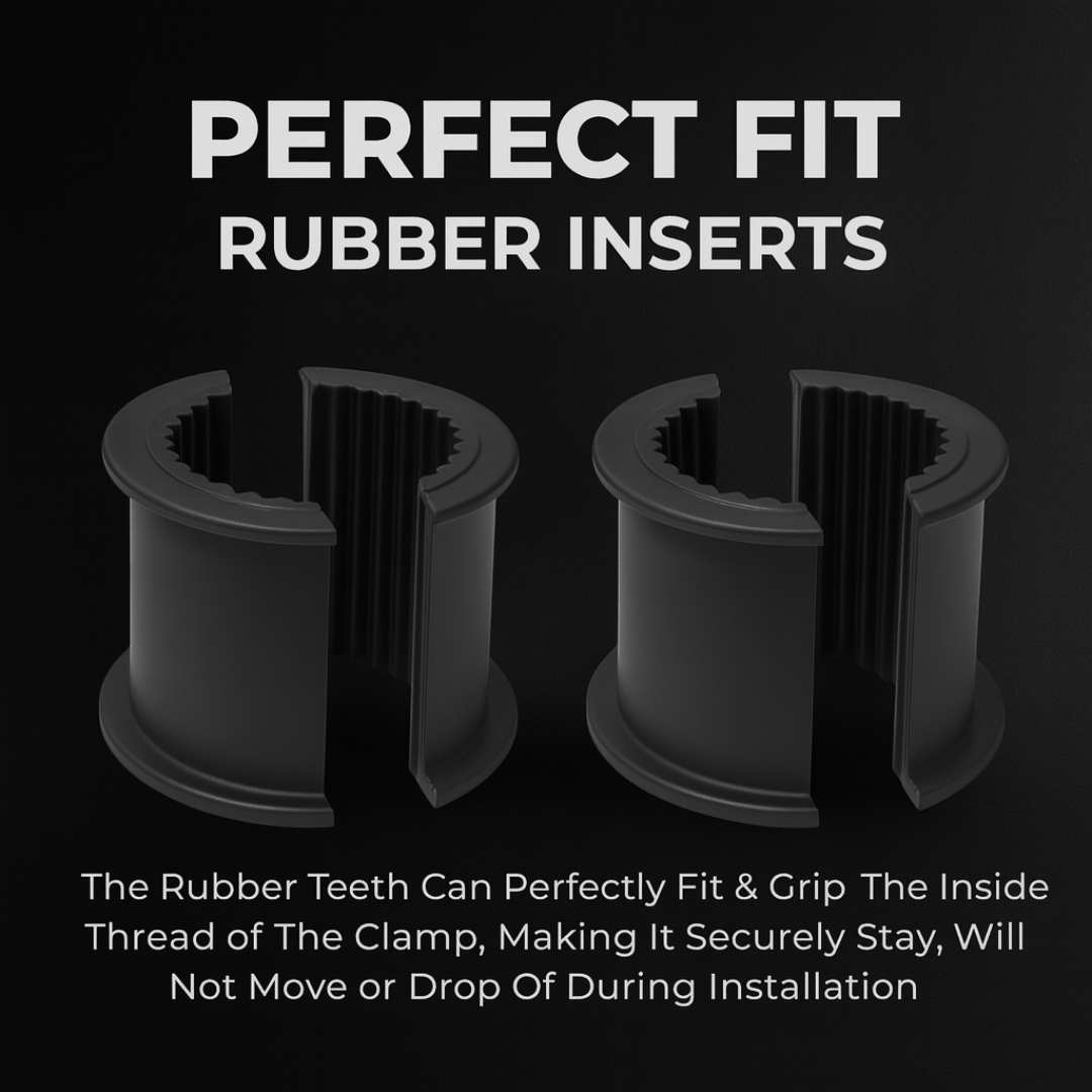 LIU HJG Fog Lamp Small Shocker Clamps with Non Slip Rubber & Installation Tools Adjustable Brackets Heavy Duty Clamps Rustproof Universal fit for all Motorcycle, Car Jeep, SUV & Others (Pack 1 Set)