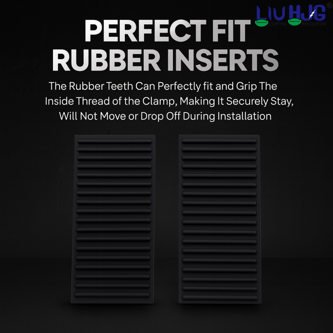 LIU HJG Fog Lamp Clamps with Non Slip Rubber & Installation Tools Adjustable Brackets Heavy Duty Clamps Rustproof Universal fit for all Motorcycle, Car Jeep, SUV & Others Vehicle (Pack of 1 Set)