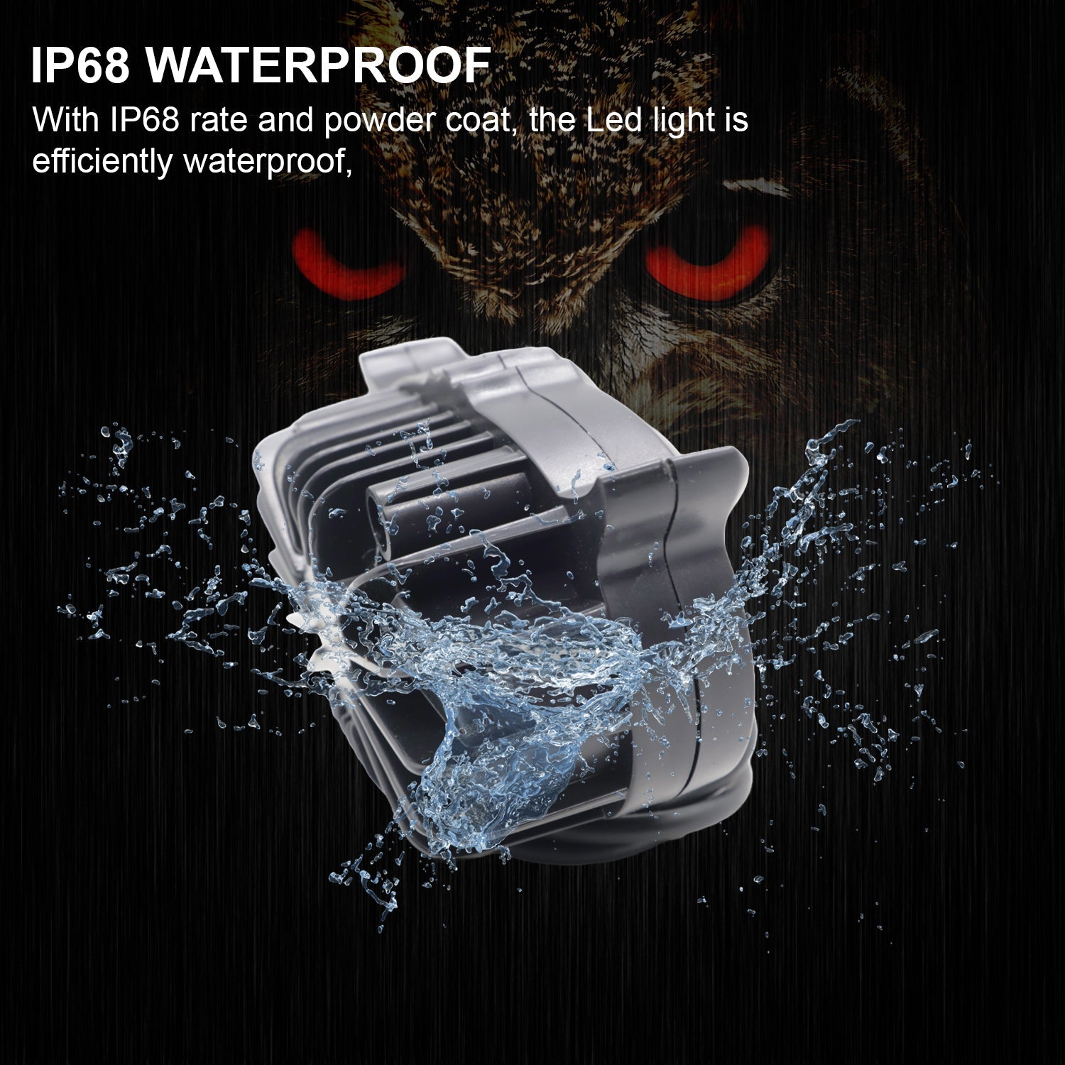 LED Owl Fog Light Yellow/White and Red Devil Eye Effect 3 Colour Mode with Flashing Pattern Universal For All Bikes (DC9-80V & 30W, Pack of 1)