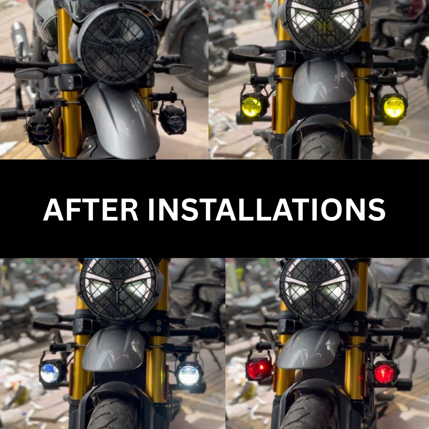 LIU HJG Gorilla Fog Light, dual lens projector fog light, 120W LED driving fog lamps, white yellow fog light for cars and bikes, red DRL mode fog light, ultra-wide beam projector light, universal fit fog lamp for motorcycles and cars, waterproof LED fog lights for Thar, Jeep, SUV, bike fog light with dual intensity beam, high brightness projector fog light, off-road LED fog lights, gorilla projector fog light for Royal Enfield, LIU HJG dual color fog light, vehicle front auxiliary lights, automotive LED fog