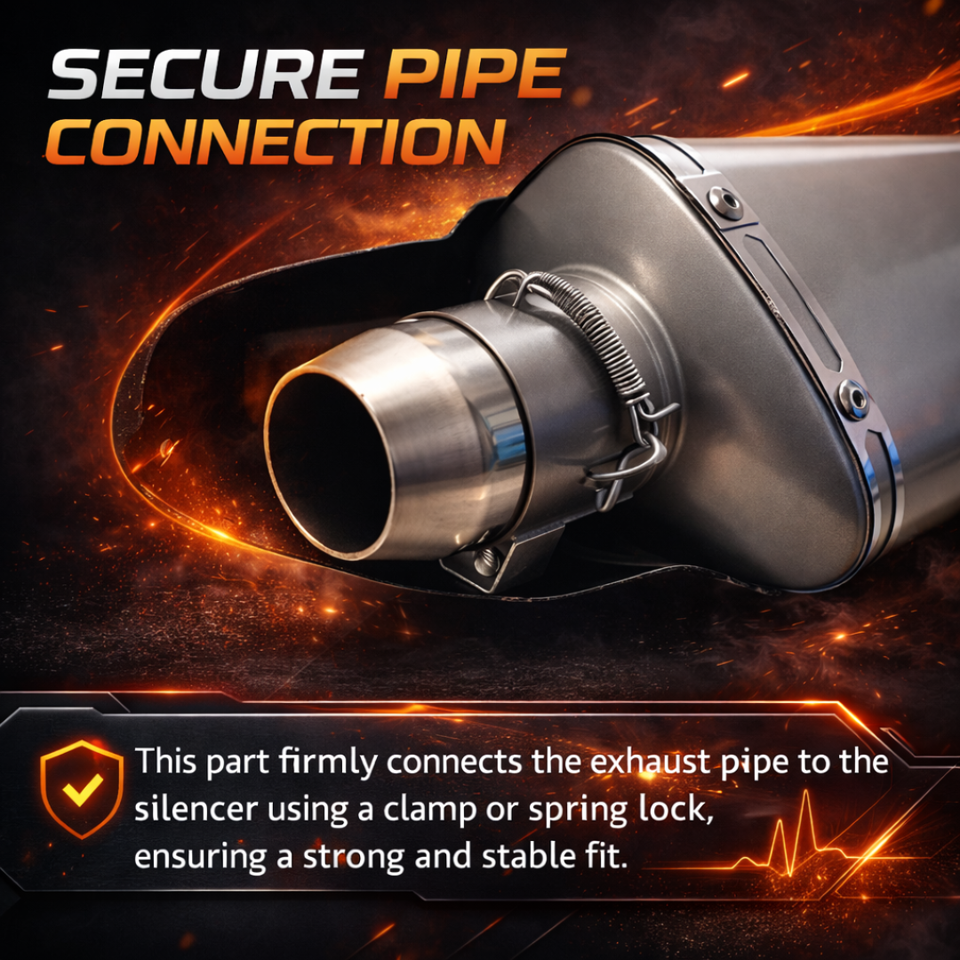AUTOPOWERZ Silver Carbon Finish Triangle Long Motorcycle Exhaust Silencer, Noise Control, Secure Pipe Connection Universal Fitment Premium Sports Bike Silencer (Pack of 1)