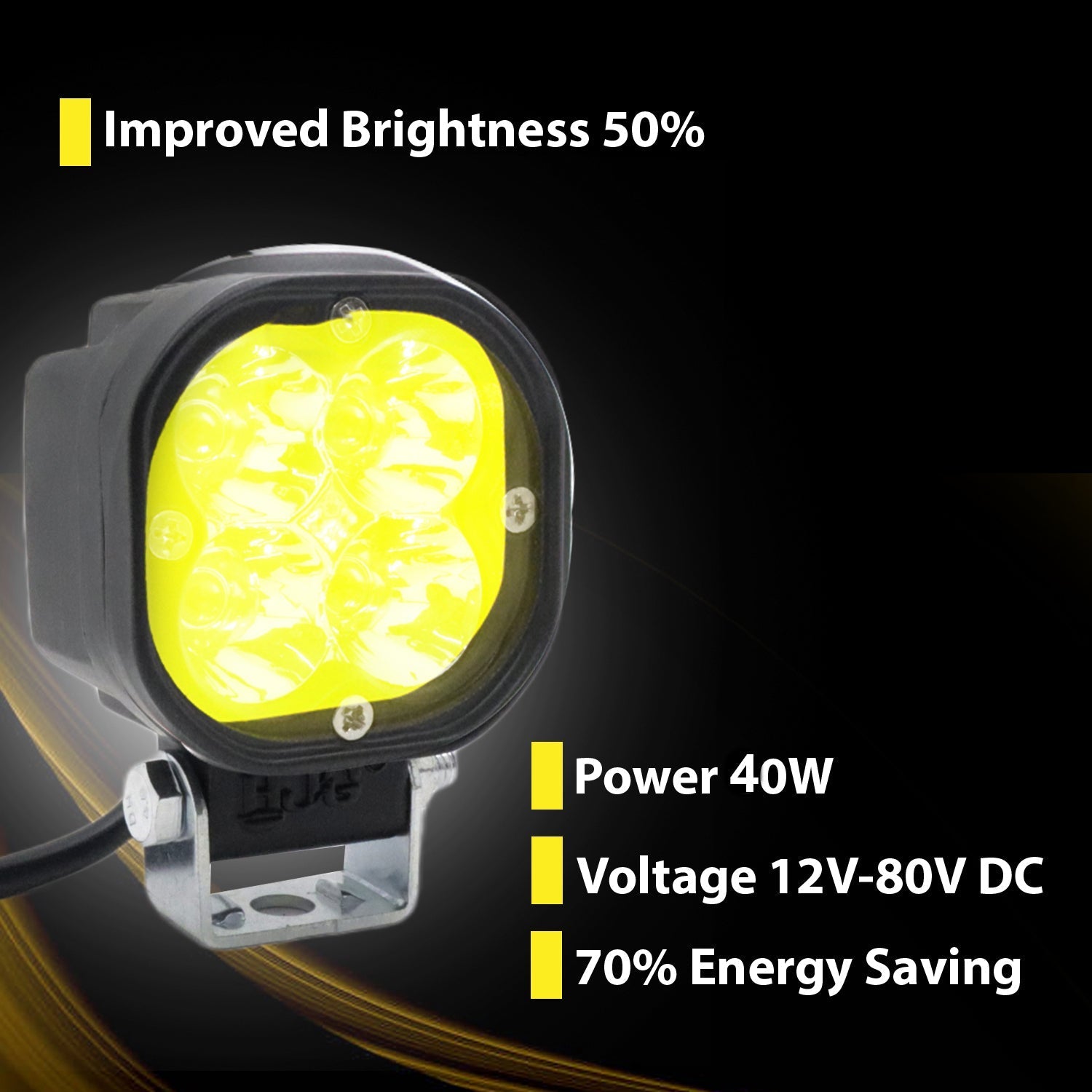 LIU HJG 40W LED Fog Light, Universal Fog Light for Car, Bike LED Fog Lamp, Yellow Lens Fog Light, 12V–85V DC Fog Light, LED Fog Light with Wiring Kit, Waterproof Fog Light, High Brightness Fog Light, Automotive LED Fog Lamp, LIU HJG Fog Light with Harness, Vehicle Fog Light Yellow Cover, Off-Road LED Fog Light, Bike Car Truck Fog Light, Universal LED Driving Light.