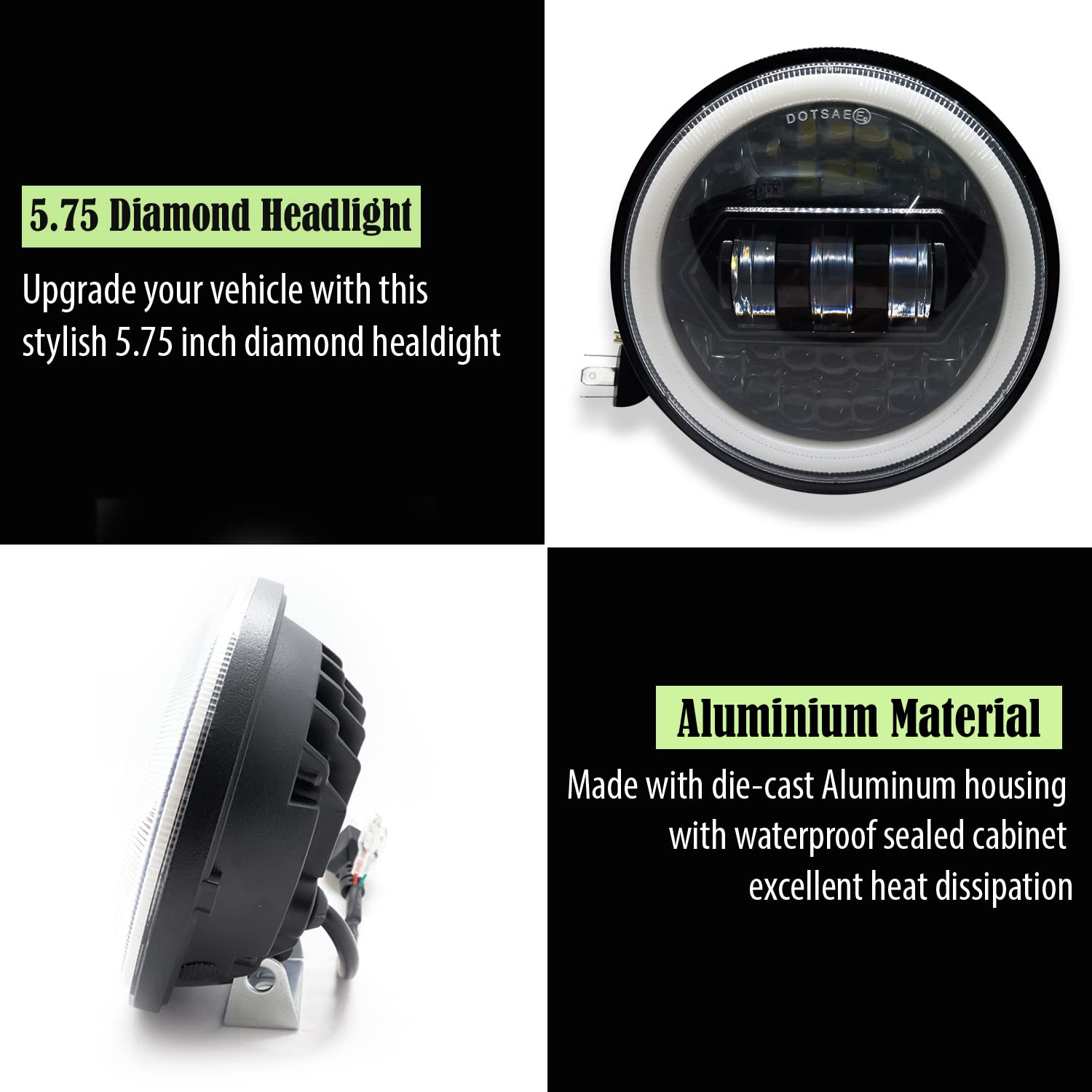 LIU HJG 5.75 inch LED headlight, 75W round LED headlight, LED bike headlight 12-80V DC, round headlamp for Bajaj bikes, Avenger compatible LED light, motorcycle LED headlight, universal fit round headlight, high power LED for Bajaj, waterproof bike headlight, durable motorcycle headlamp, LIU HJG LED headlight for Avenger, custom LED headlight for Bajaj, bike LED headlight upgrade, bright 5.75 inch round LED light, energy-efficient motorcycle LED headlamp.