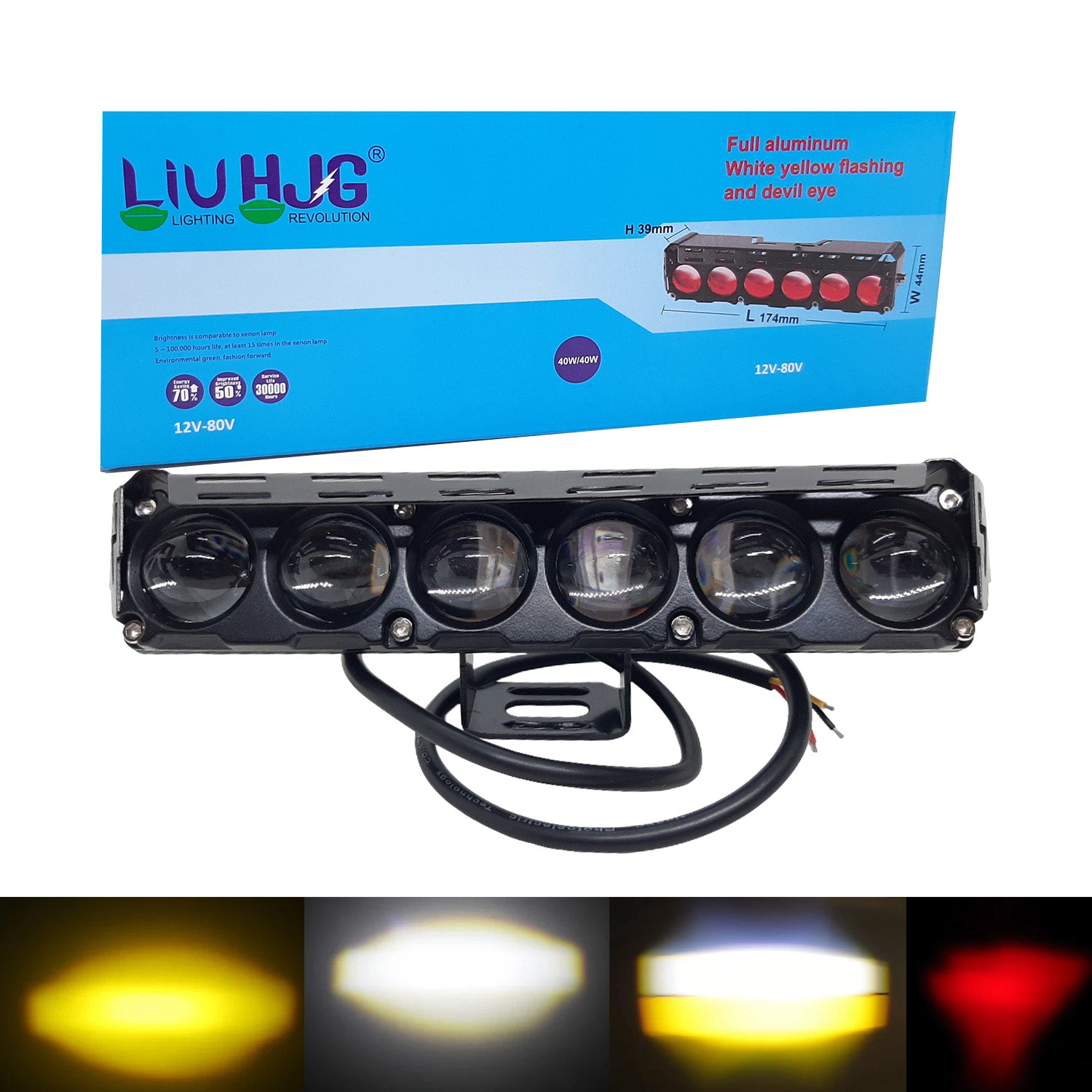 LIU HJG 6 Lens Fog Light, 6 LED Fog Light for Bike, Devil Eye Fog Light for Car, Yellow White Dual Color Fog Light, Flashing Mode Fog Light for Bike, Steady and Flashing Fog Light, Universal LED Fog Light for Car, High-Performance LED Fog Lamp, Dual Color 6 Lens Fog Light, Bike Fog Light with Devil Eye, White Yellow Fog Light 1 Pc, LED Fog Light with Devil Eye Design, Waterproof 6 Lens Fog Lamp, LIU HJG Devil Eye Light, Multi Mode Fog Light LED, Powerful Fog Light for Motorcycle, Stylish Devil Eye Fog Light