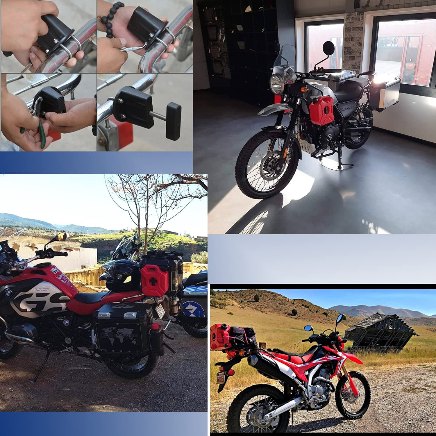 AUTOPOWERZ 1.3 Gallon with Mounting Bracket and Lock,5L Oil Petrol Storage Cans Spare Emergency Backup Tanks, for SUV Motorcycle ATV Gas Can(Red)