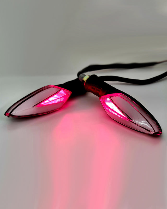 AUTOPOWERZ® Universal Motorcycle Neon LED Amber Turn Signal Light Indicator Blinker Brake Lamps for Bike (Pack of 2)