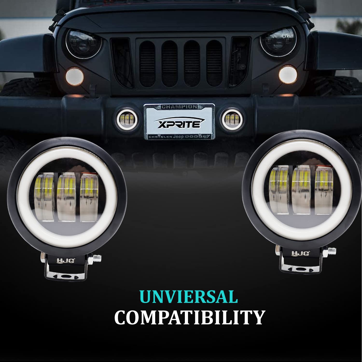 AUTOPOWERZ Round Shape fog light 3 Led Blue DRL For bikes and cars.(Light Power: 60W Voltage: DC9-80V)