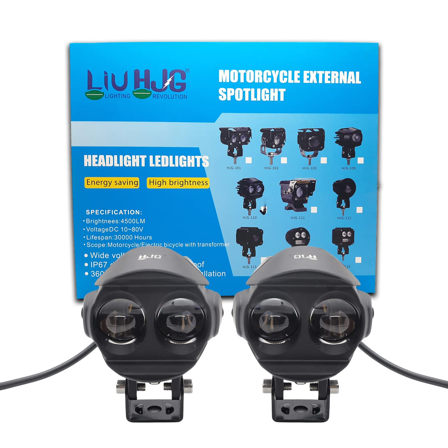 AUTOPOWERZ Waterproof Motorcycle Headlight Spotlight Auxiliary Led Light Yellow & White( 90W)(10-80V DC)