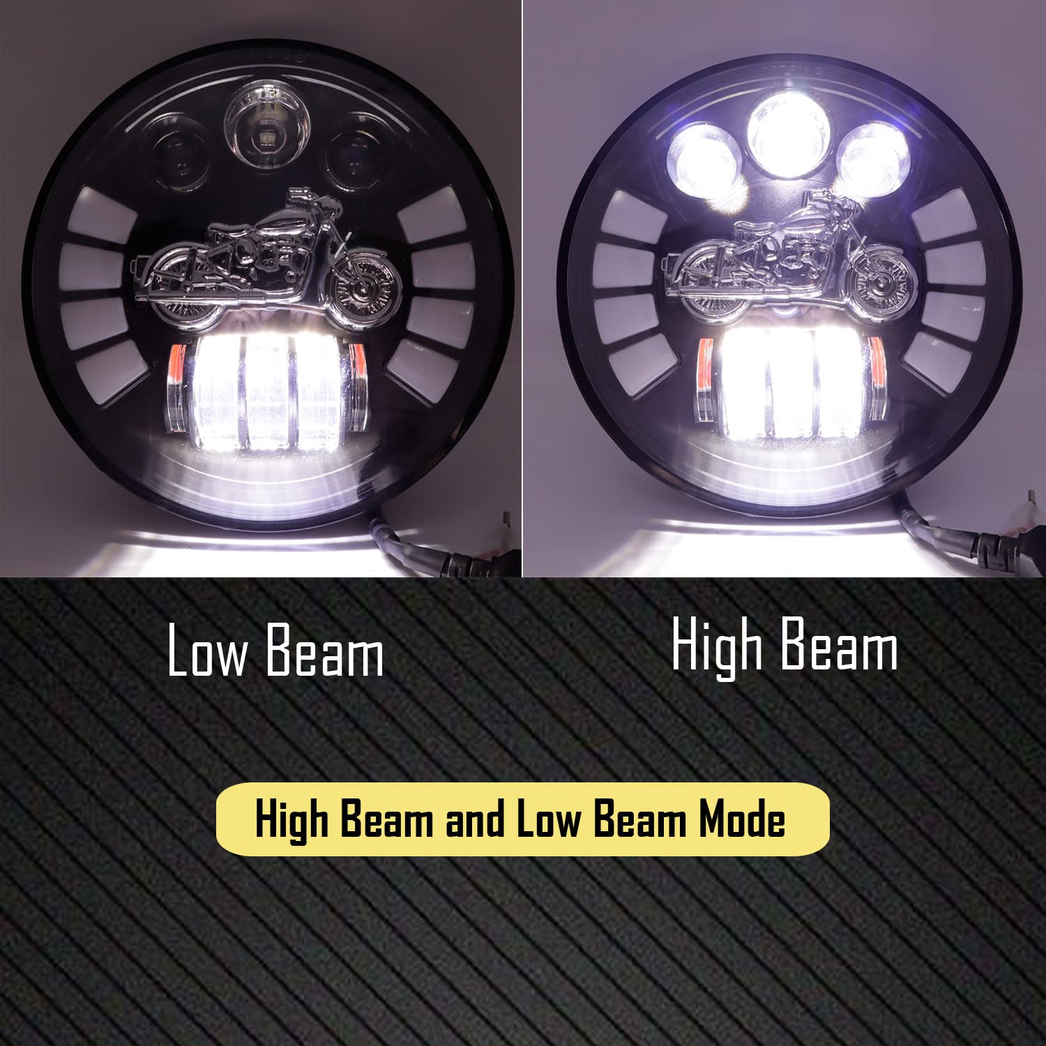 AUTOPOWERZ® 7 Inch Round Led Headlight for Bikes and Cars (Motorcycle Logo 7Inch Headlight)