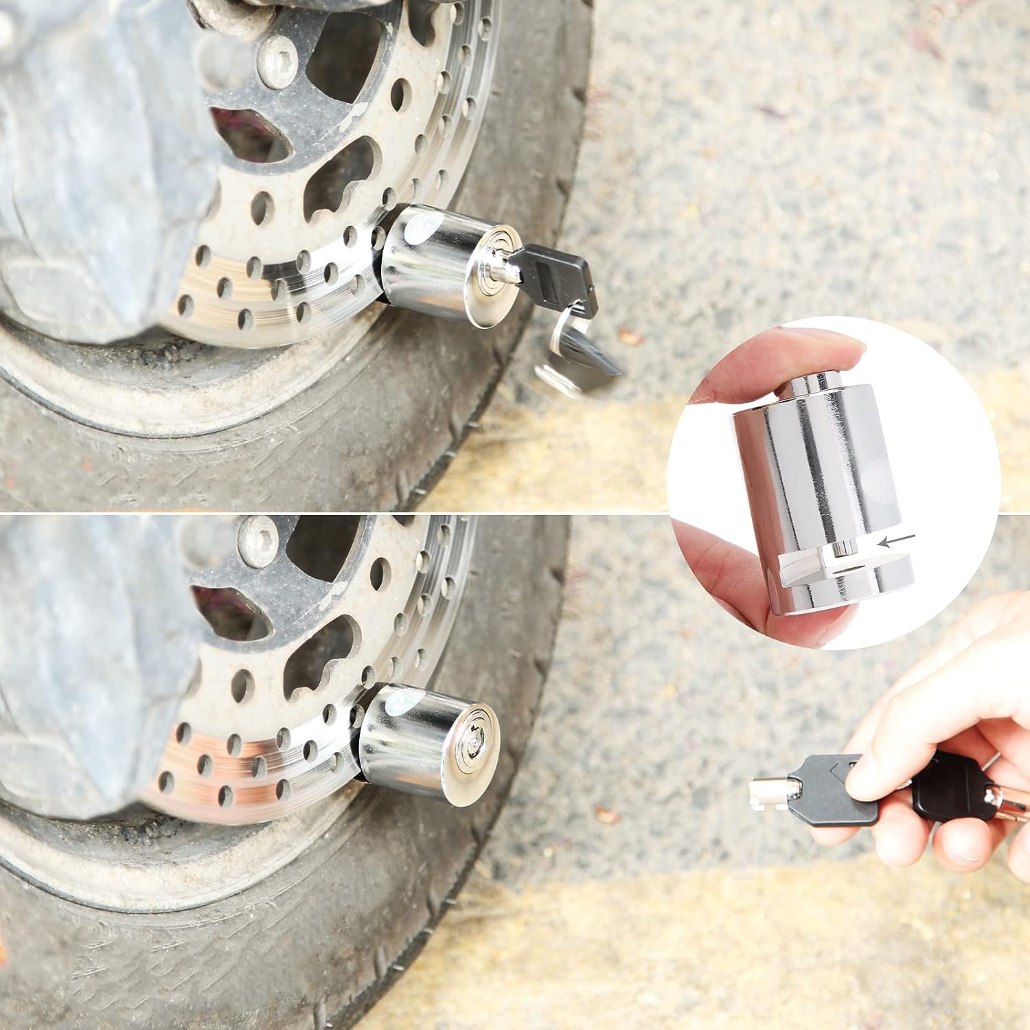 Disc Brake Lock, Anti-Theft Security Wheel Disk Lock for Motorcycle