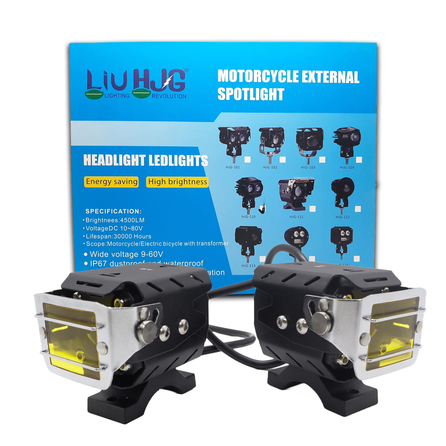 AUTOPOWERZ Universal Motorcycle Dual Color Led Fog Light With Wiring Kit Wiring Harness+ Fuse +Switch+ Relay + Strobe Flasher for Two Led Work Fog Light Plug N Play System ( 90W)(10-80V DC)