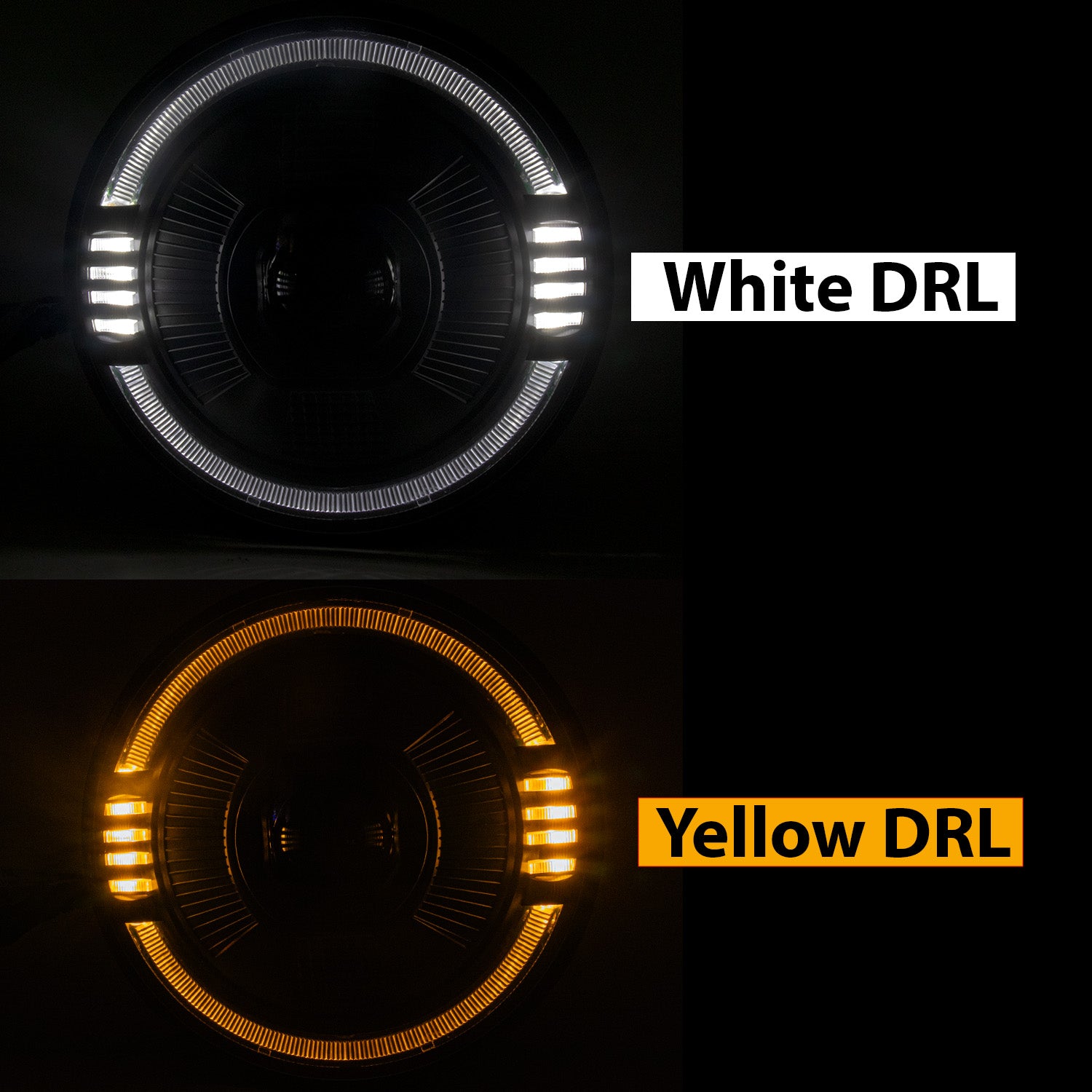 7 inch Round LED Headlight with Y/W DRL