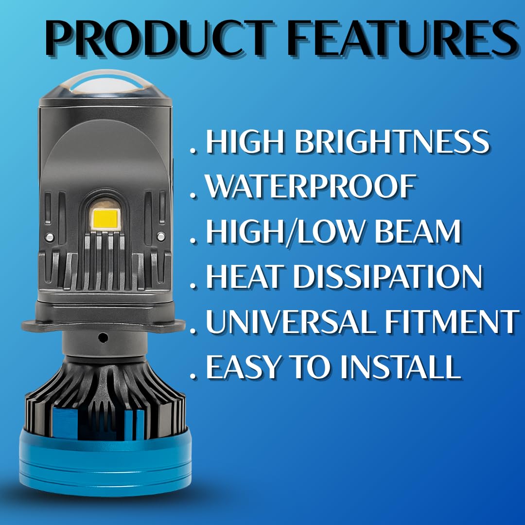 LIU HJG M01U H4 250W Pure White Lens Headlight Bulb for Superior Brightness