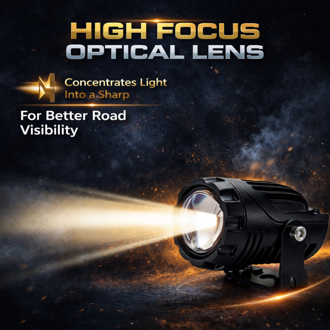 AUTOPOWERZ Dual Cut Lens LED Fog Light Waterproof & Dustproof Cooling Fan Inbuilt (120W Total) 12V-80V DC Power Yellow, White, Warm White Light Reflection Universal fit All Bikes & Cars Model (Pack 2)