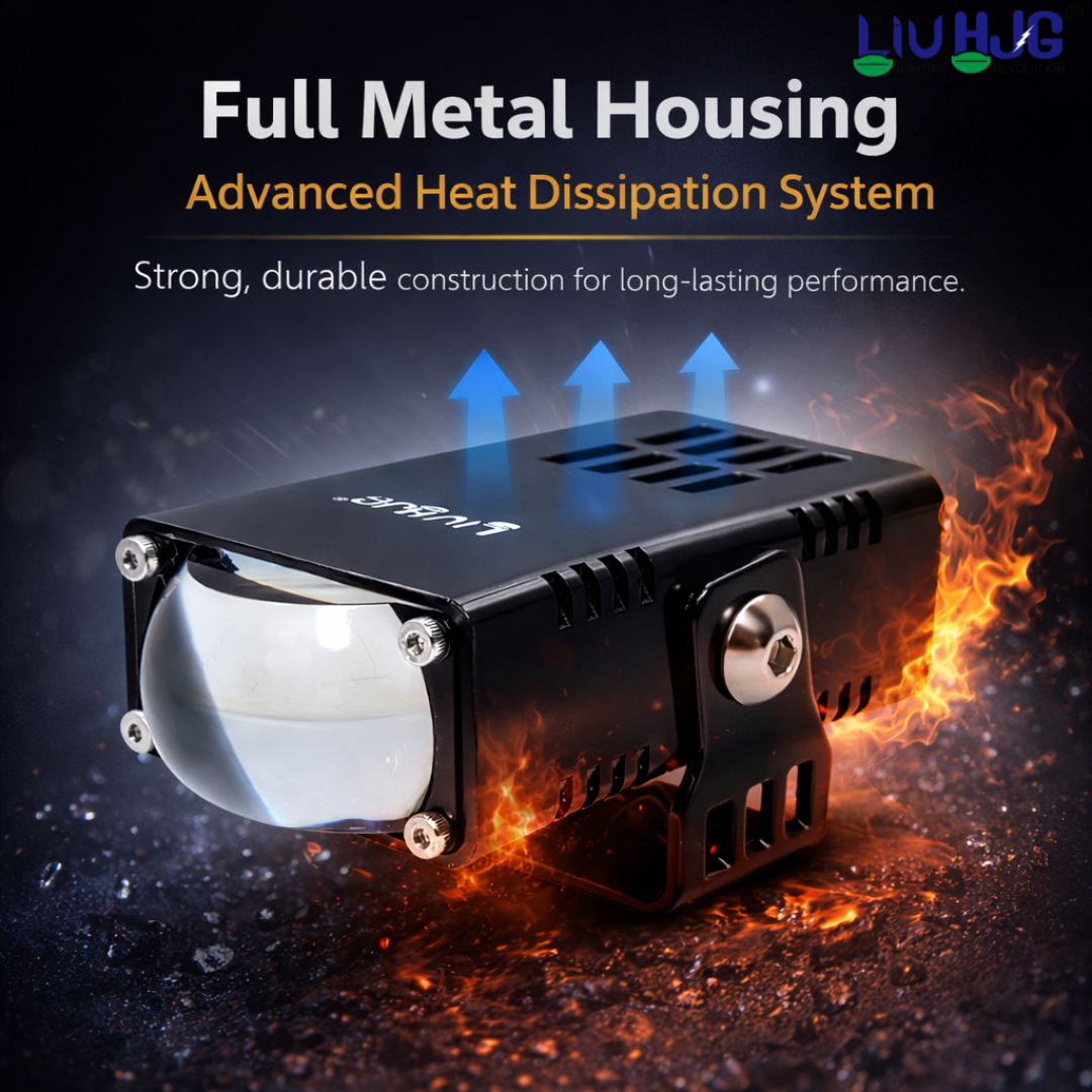 LIU HJG Yellow White Slim Drive Fog Light Universal for Motorcycle & Car