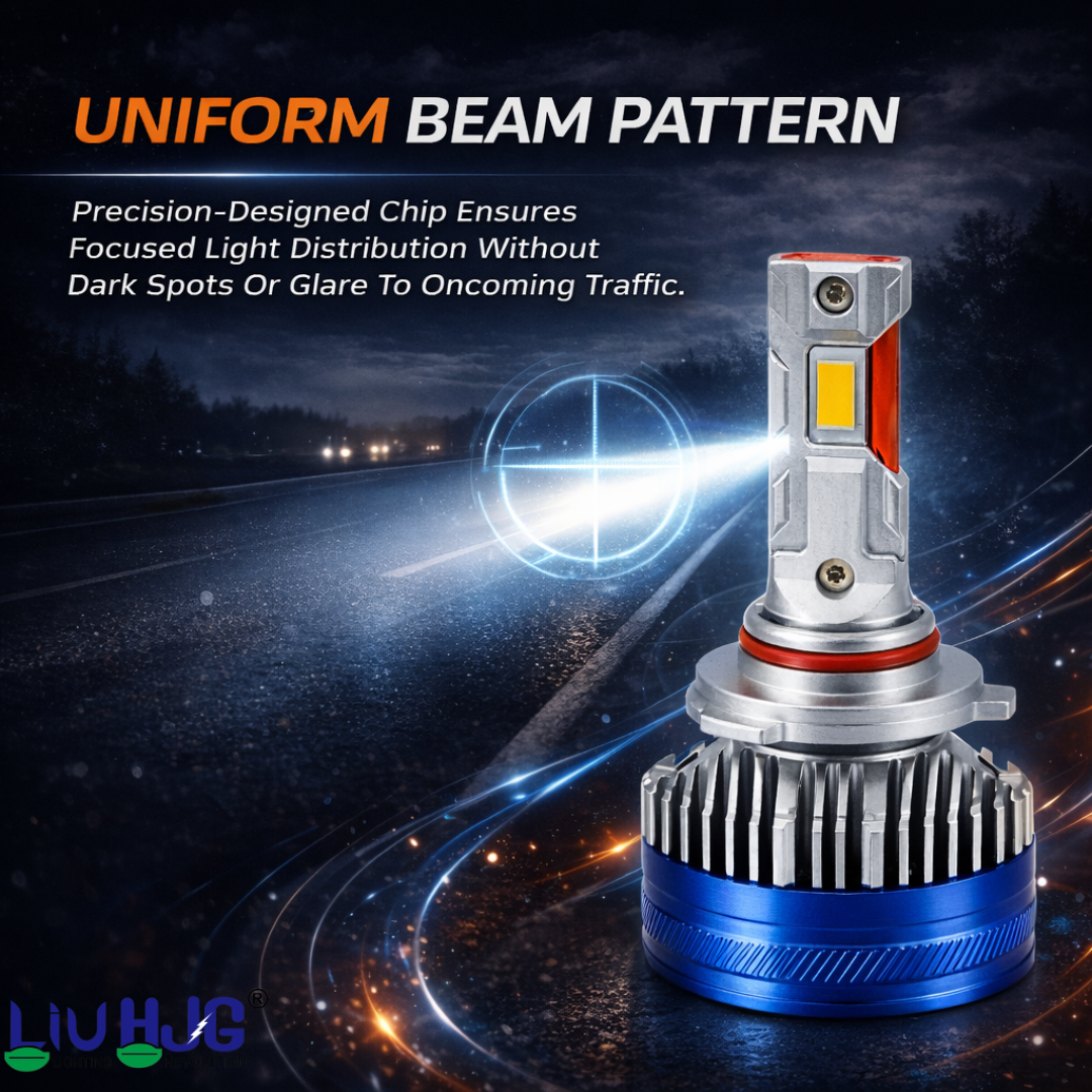 LIU HJG LED 9005 Headlight Fitting Waterproof & Heat Dissipation 120W Each (240W Total) 12V-80V DC Power High Beam White Light Reflection Universal Fit for All Bikes & Cars Model (Pack of 2)