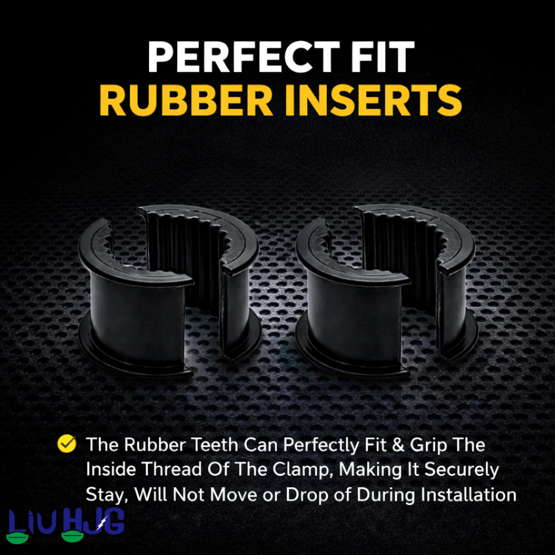 LIU HJG Fog Light Clamps with Non Slip Rubber & Installation Tools Adjustable Brackets Heavy Duty Clamps Rustproof Universal fit for all Motorcycle, Car Jeep, SUV & Others (Pack 1 Set)